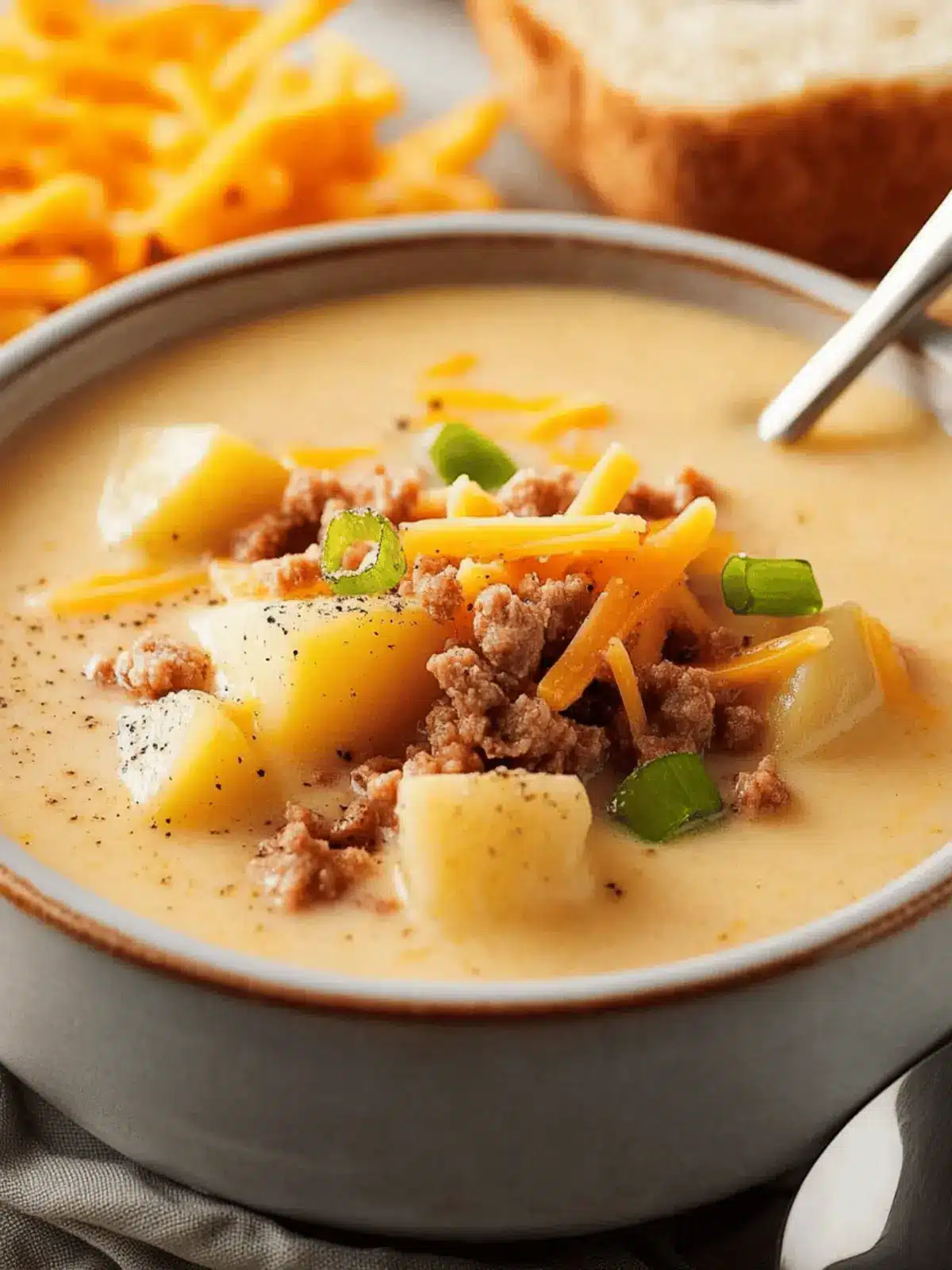 Creamy Potato And Cheese Soup Delight