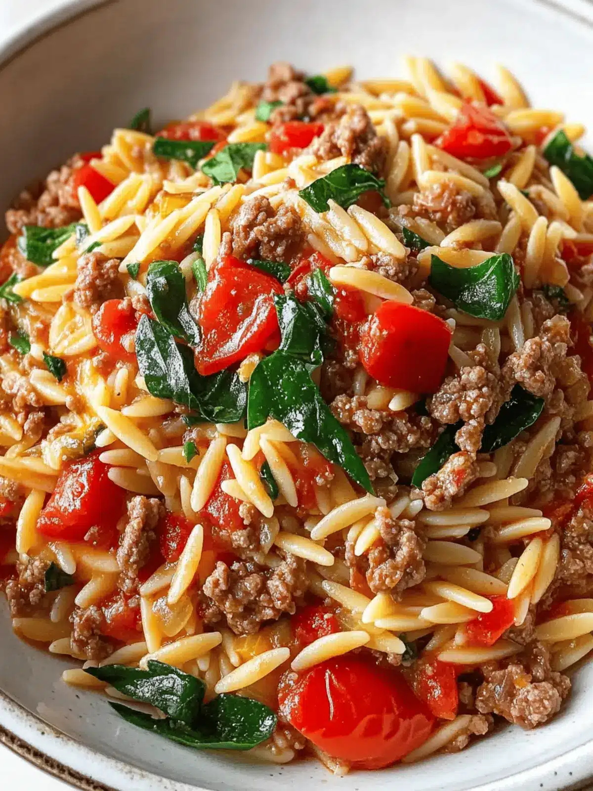 Savory Ground Beef Orzo
