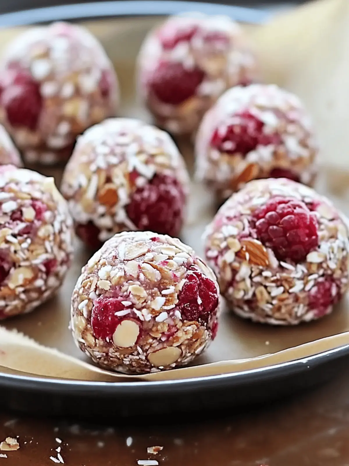 Raspberry Almond Energy Bites