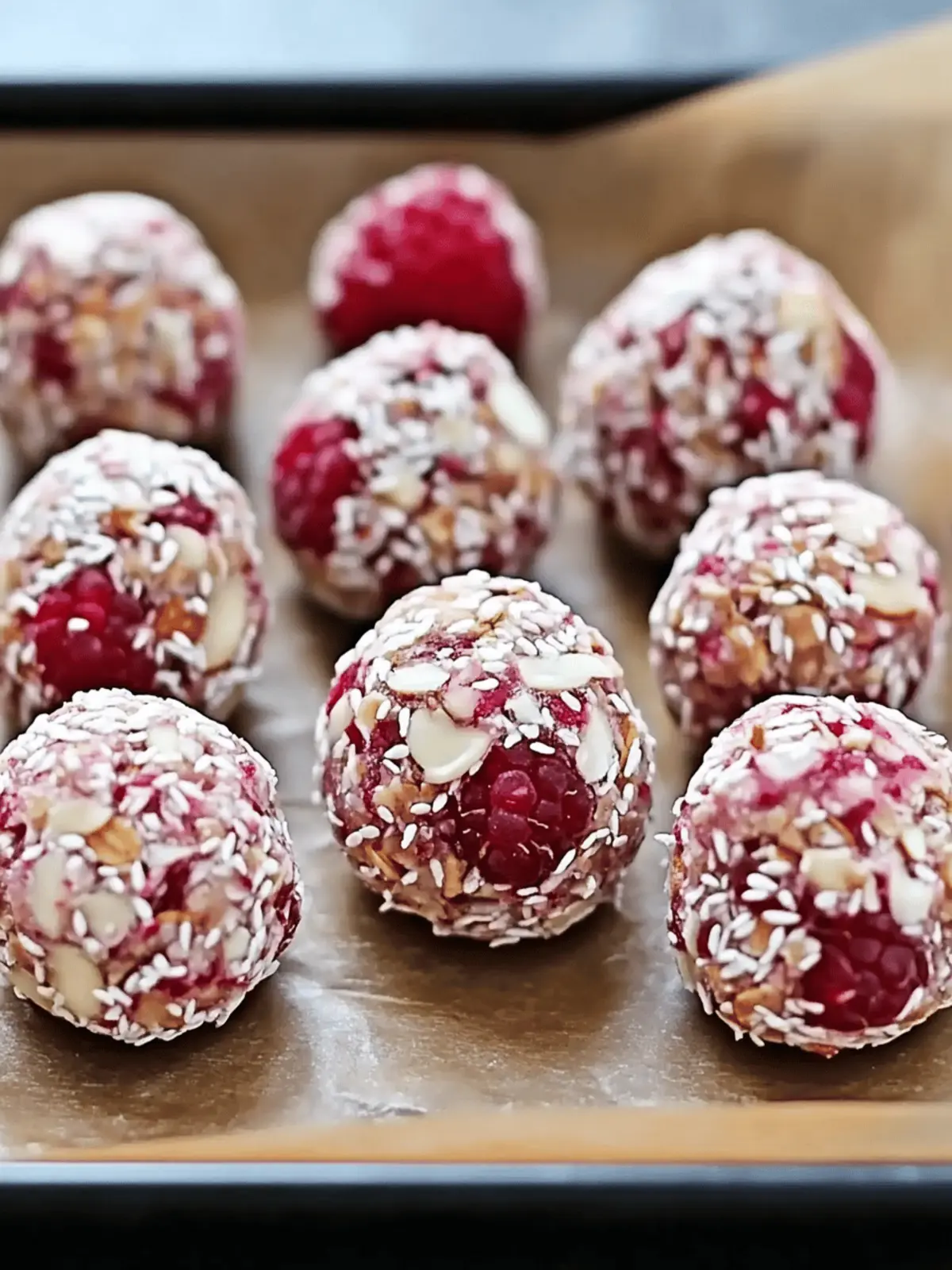 Raspberry Almond Energy Bites