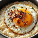 Cheesy Grits with Fried Egg
