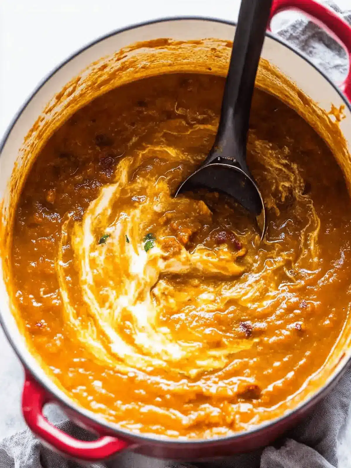 Spicy chorizo pumpkin soup