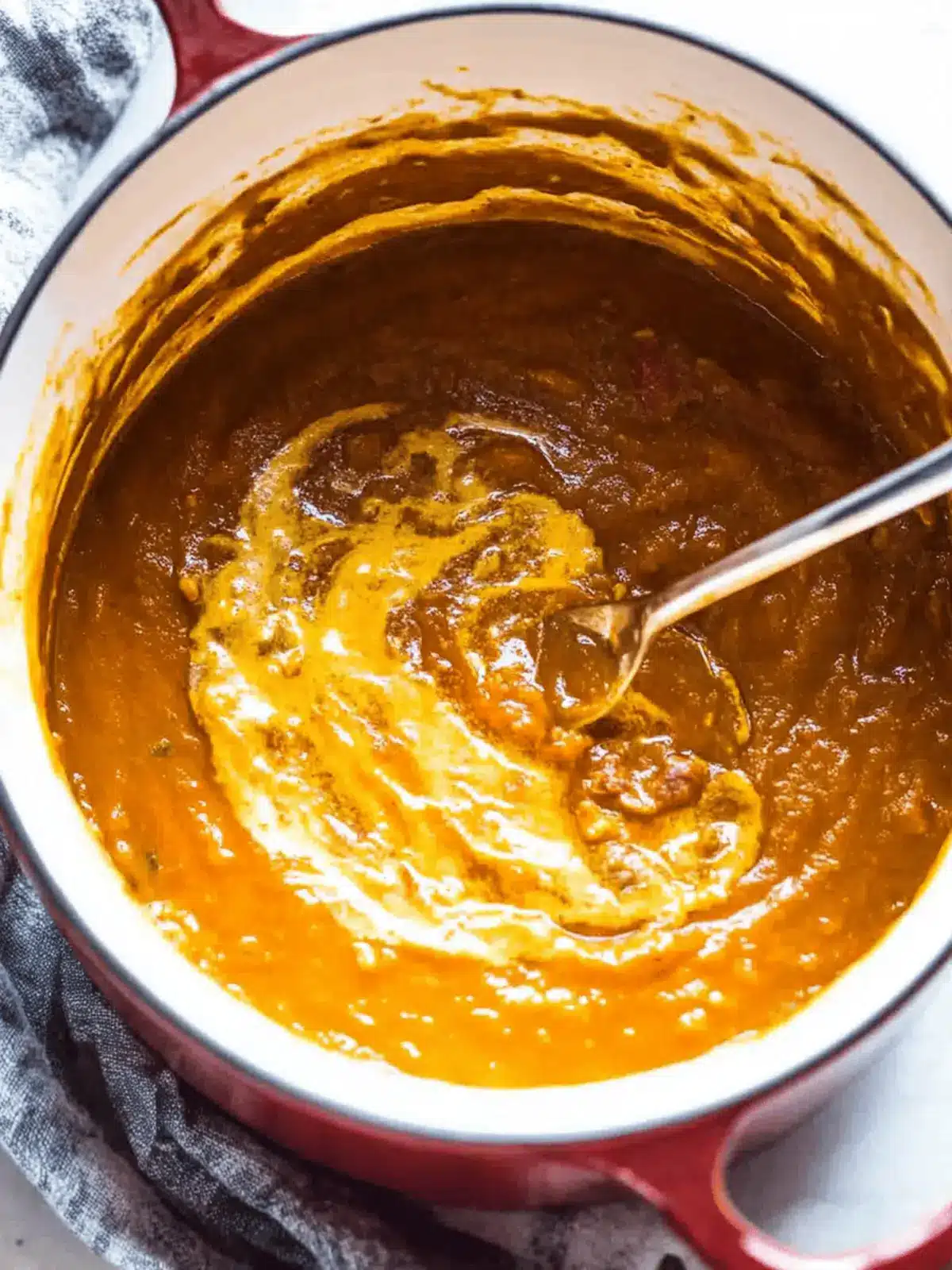 Spicy chorizo pumpkin soup