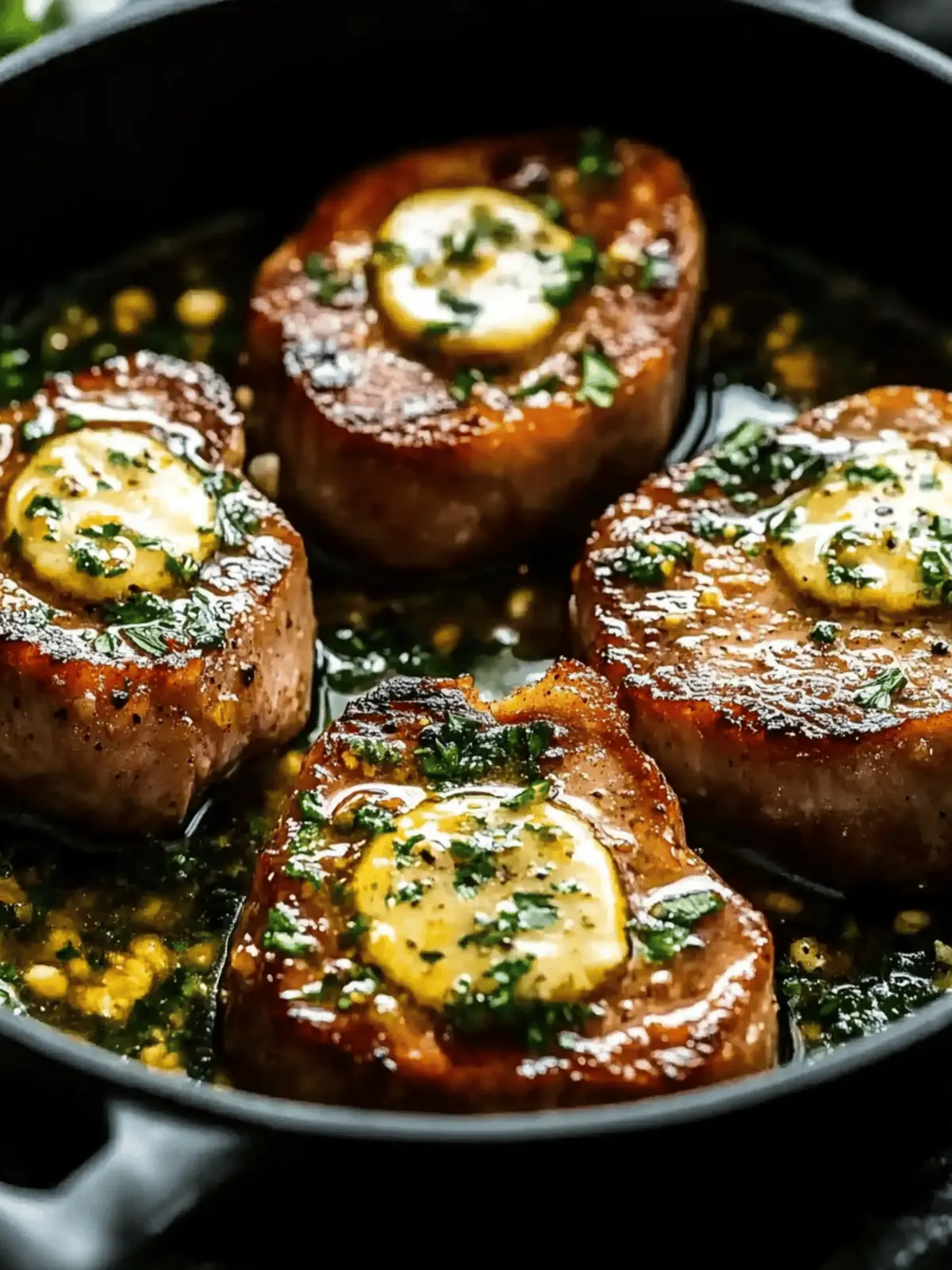 Garlic Butter Pan Seared Pork Chops