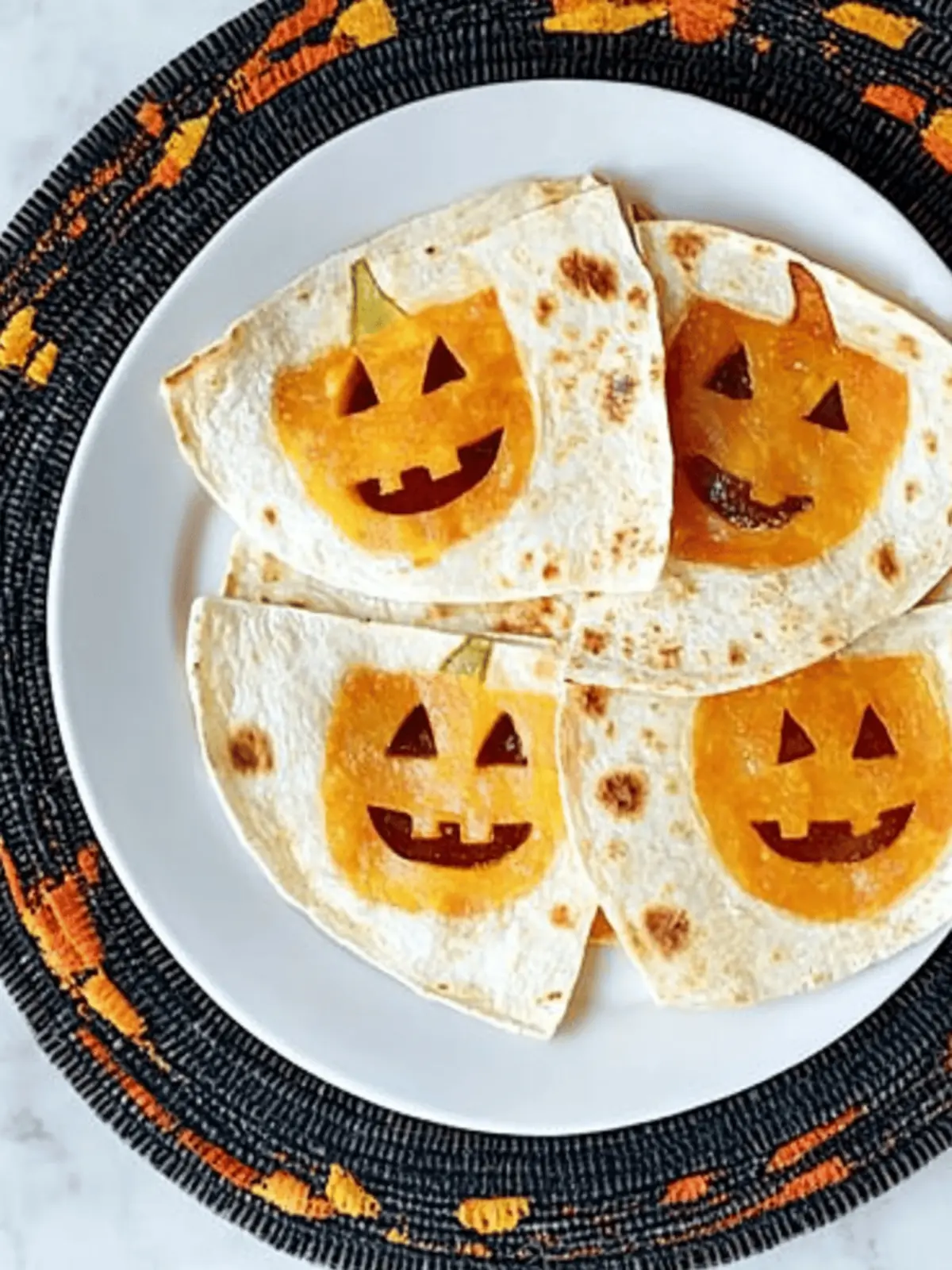 Jack o Lantern Quesadillas