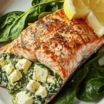 Spinach Feta Stuffed Salmon