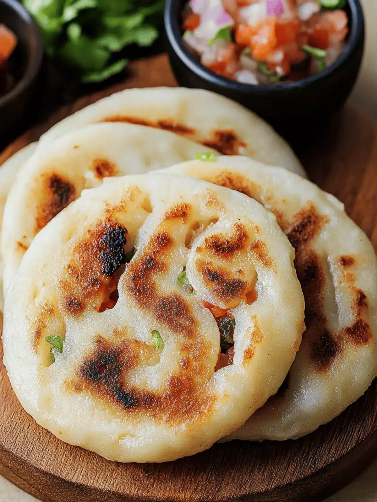 Pupusas with Curtido and Salsa Roja