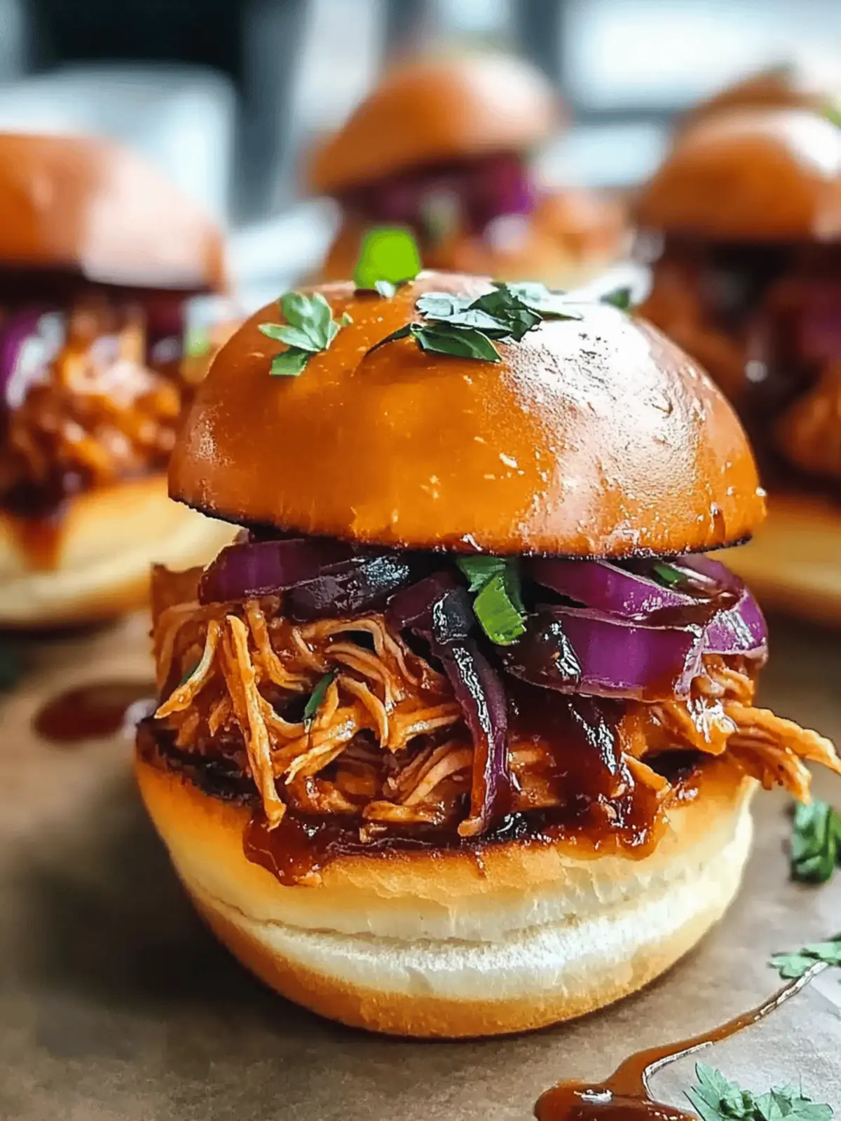 BBQ Pulled Chicken Sliders