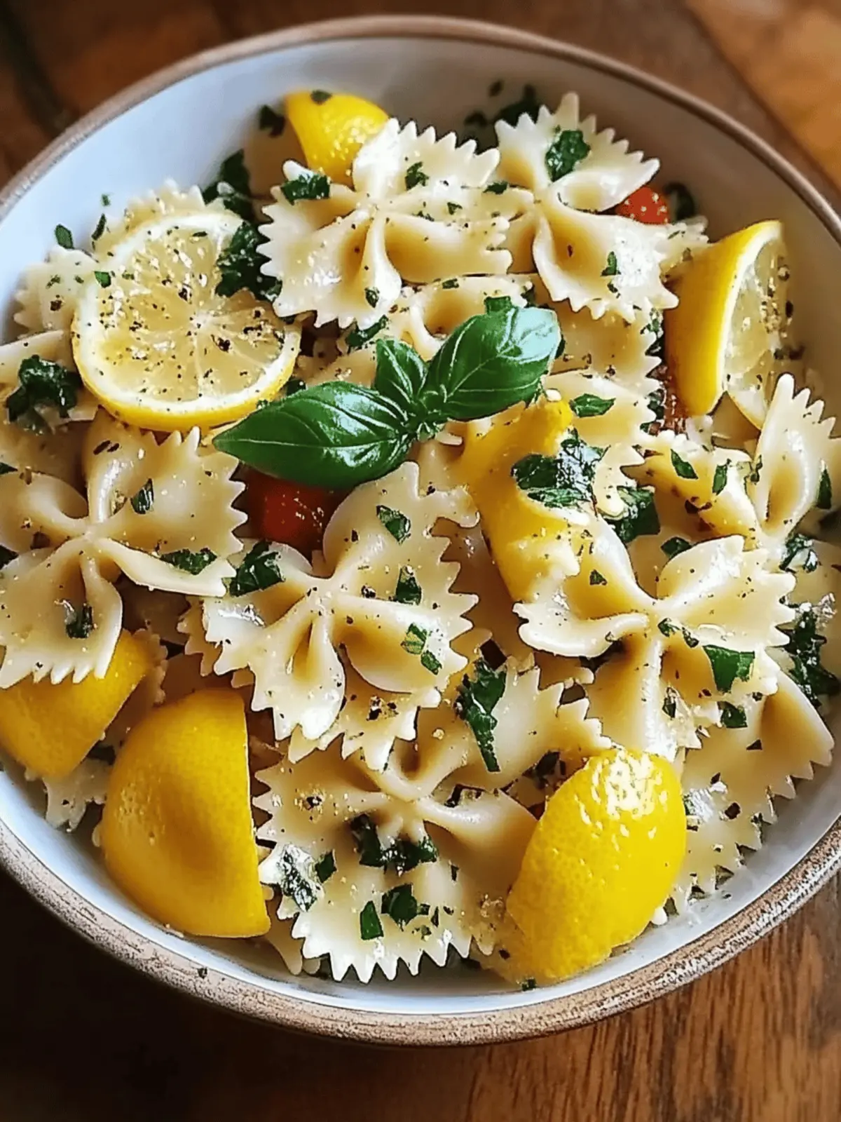 Lemon Basil Bowtie Pasta Salad