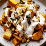 Roasted Pumpkin with Yogurt Sauce and Pine Nuts