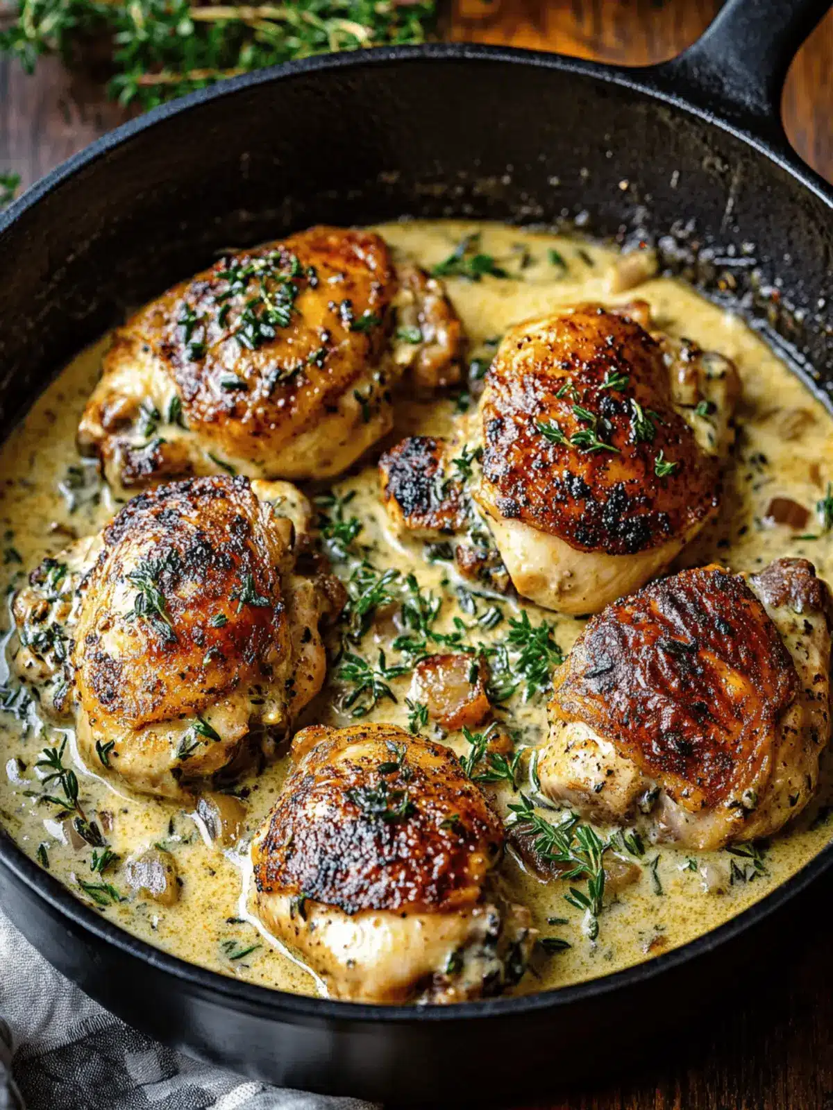 Creamy Garlic Herb Cajun Chicken Thighs