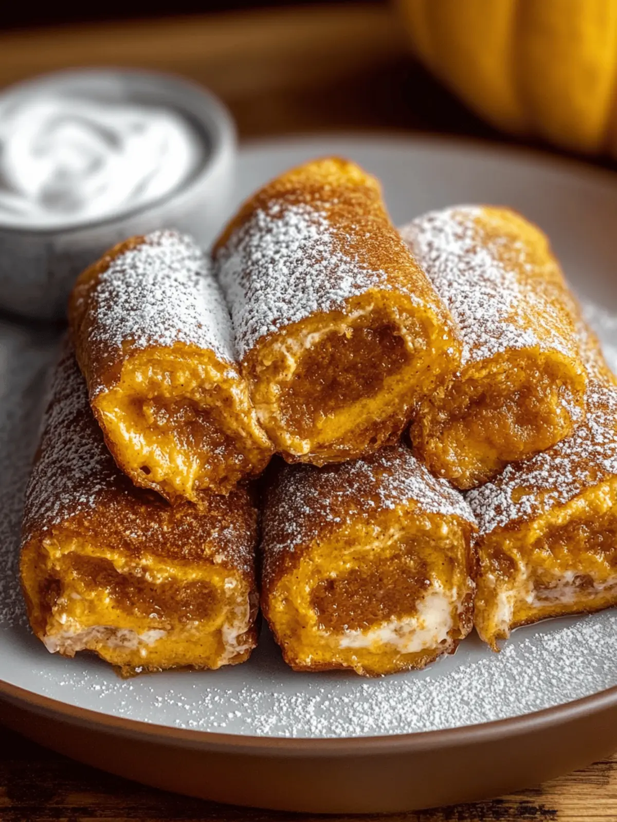 Pumpkin French Toast Roll-Ups