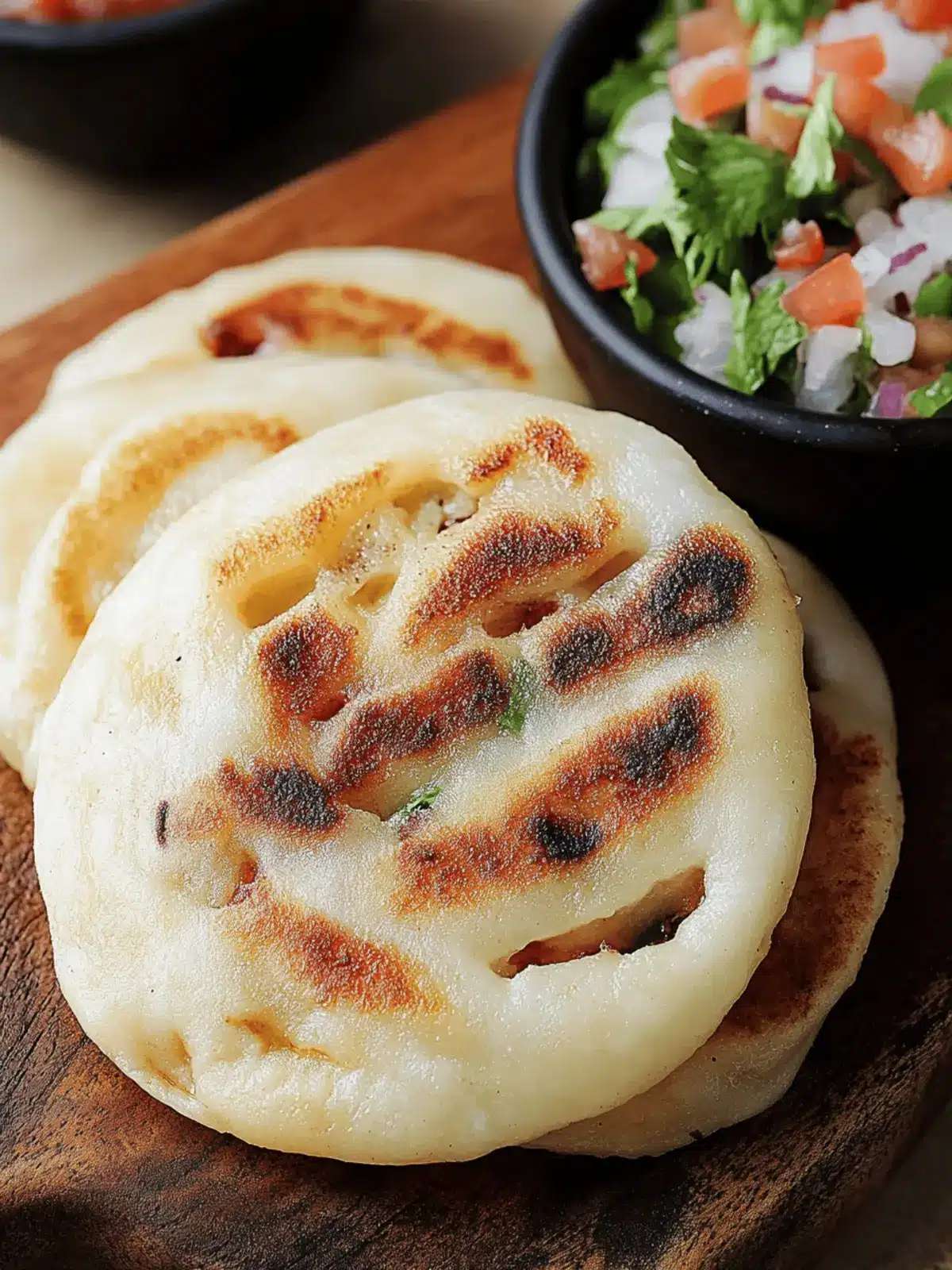 Pupusas with Curtido and Salsa Roja