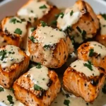 Creamy Garlic Butter Salmon Bites