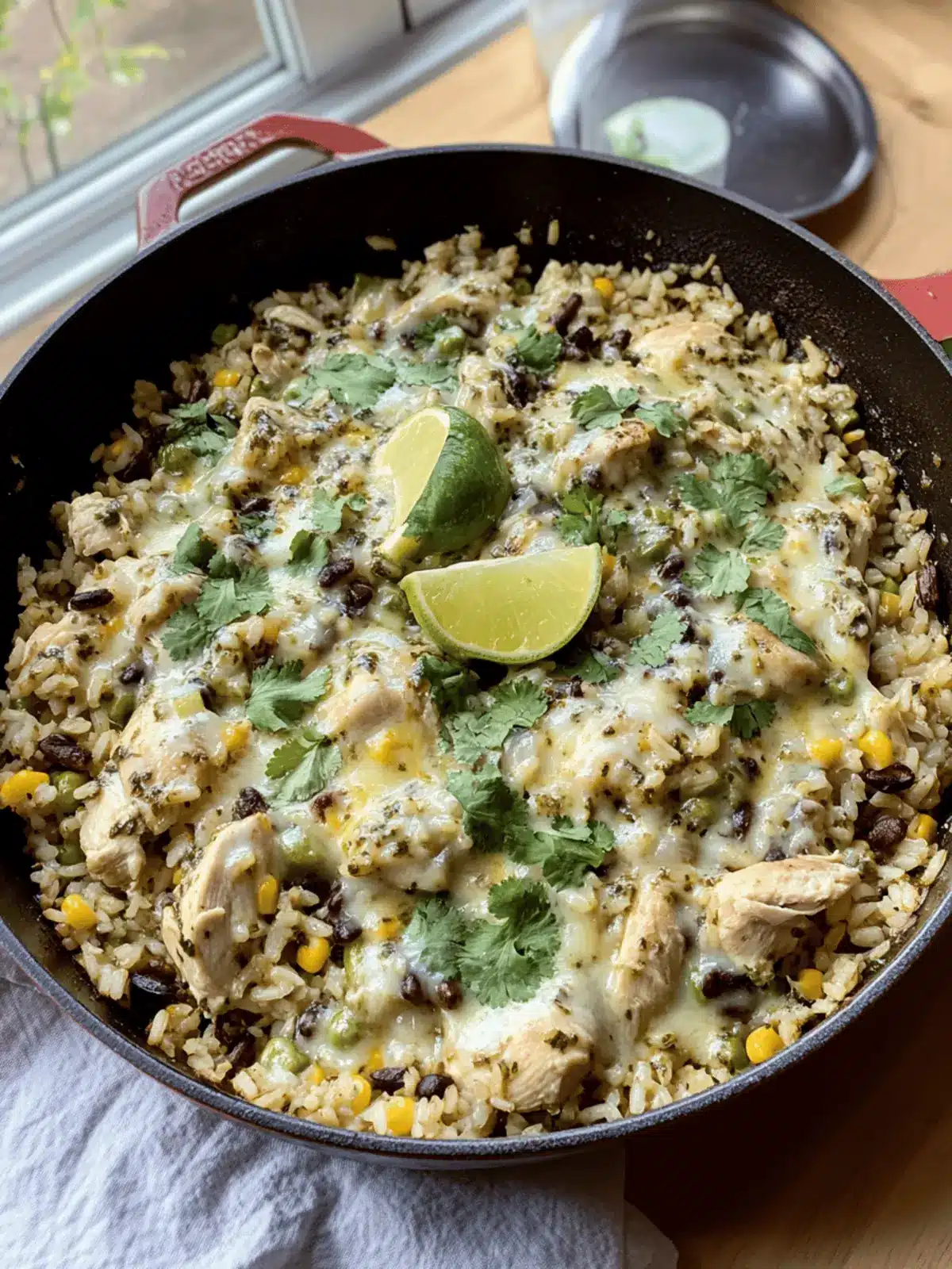 Salsa Verde Chicken & Rice Skillet