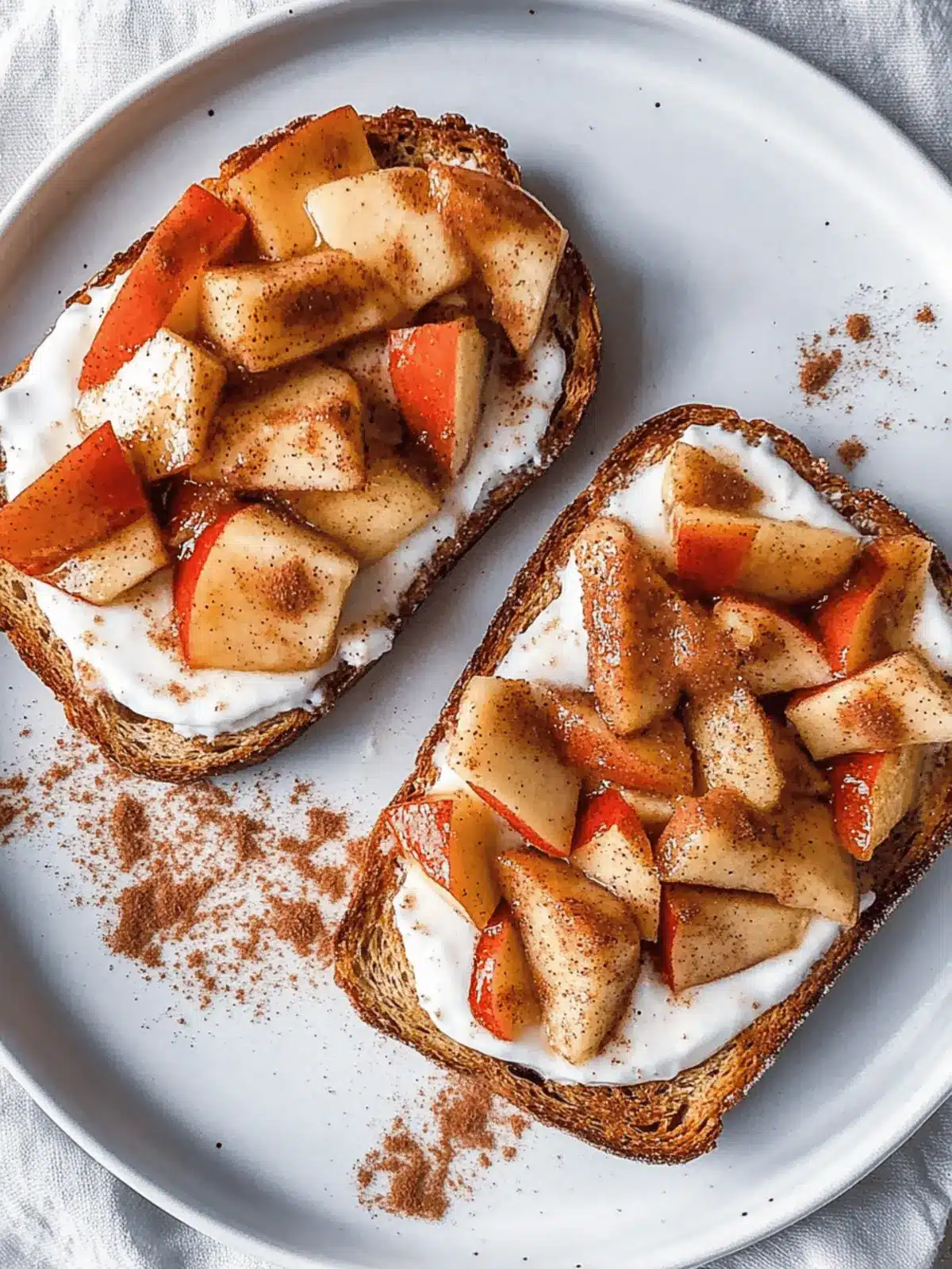Sautéed Cinnamon Apples and Yogurt Toast
