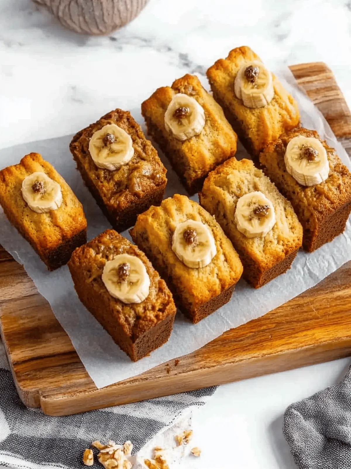 Mini Banana Bread Loaf Cakes