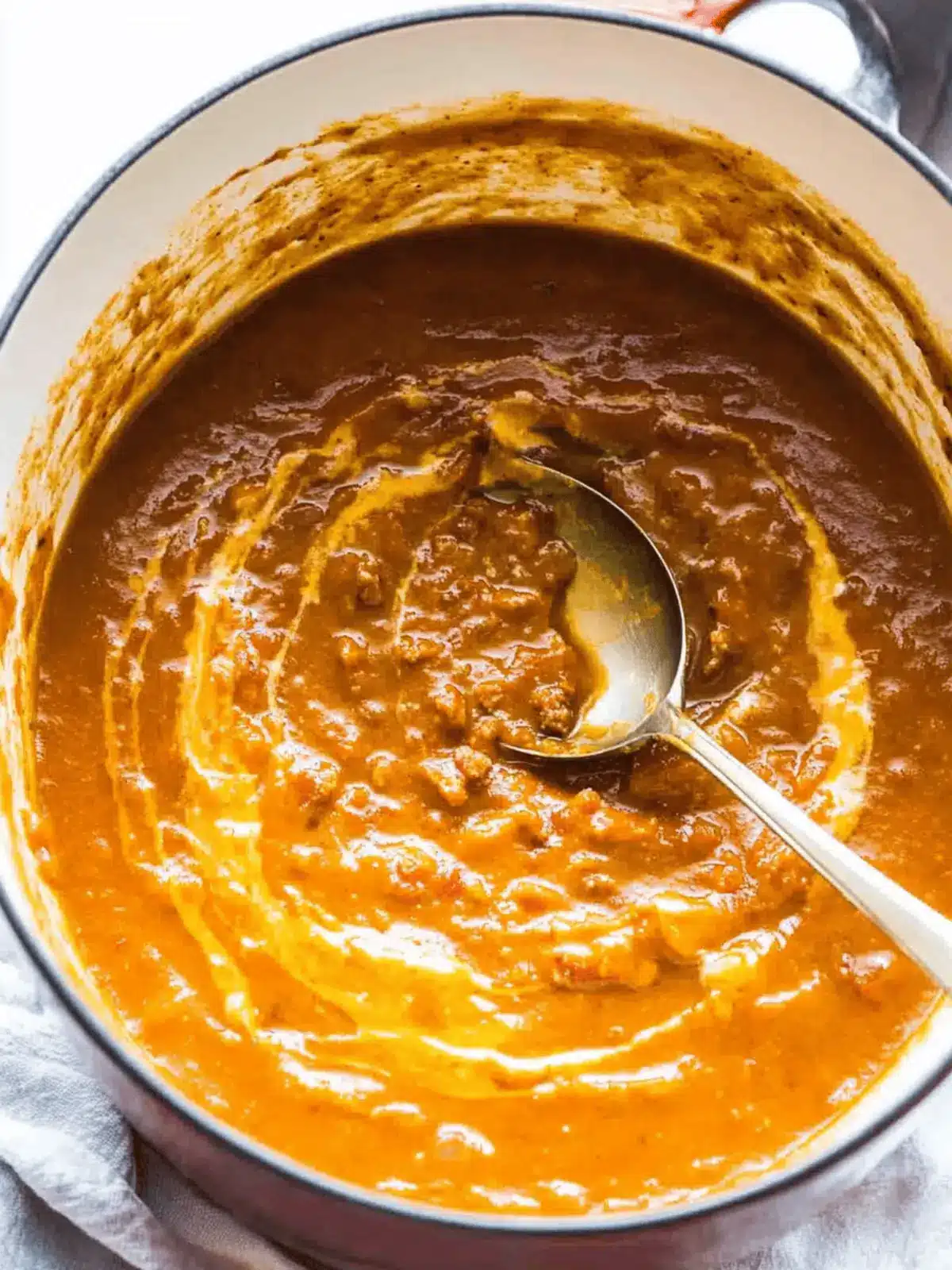 Spicy chorizo pumpkin soup