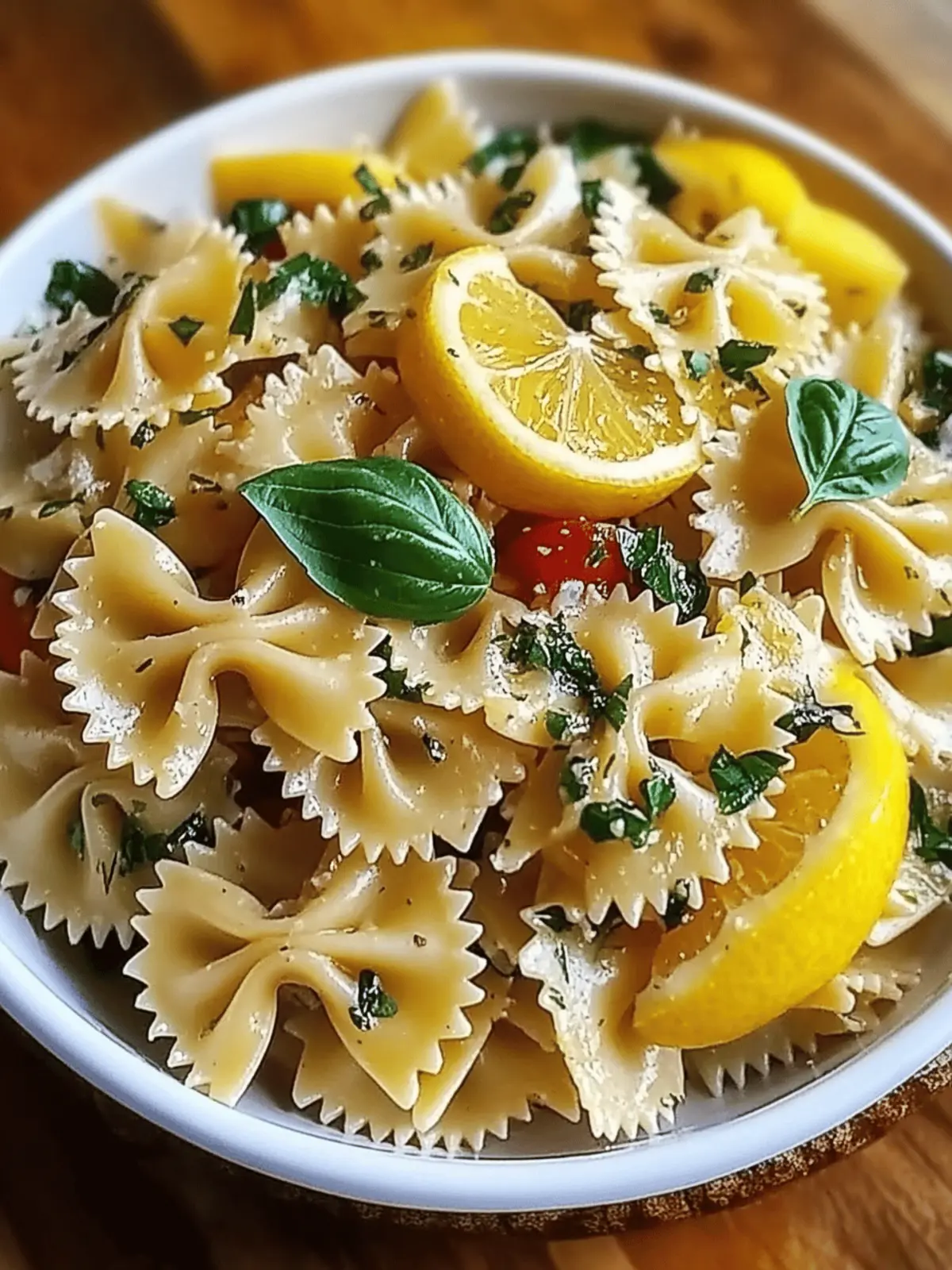 Lemon Basil Bowtie Pasta Salad
