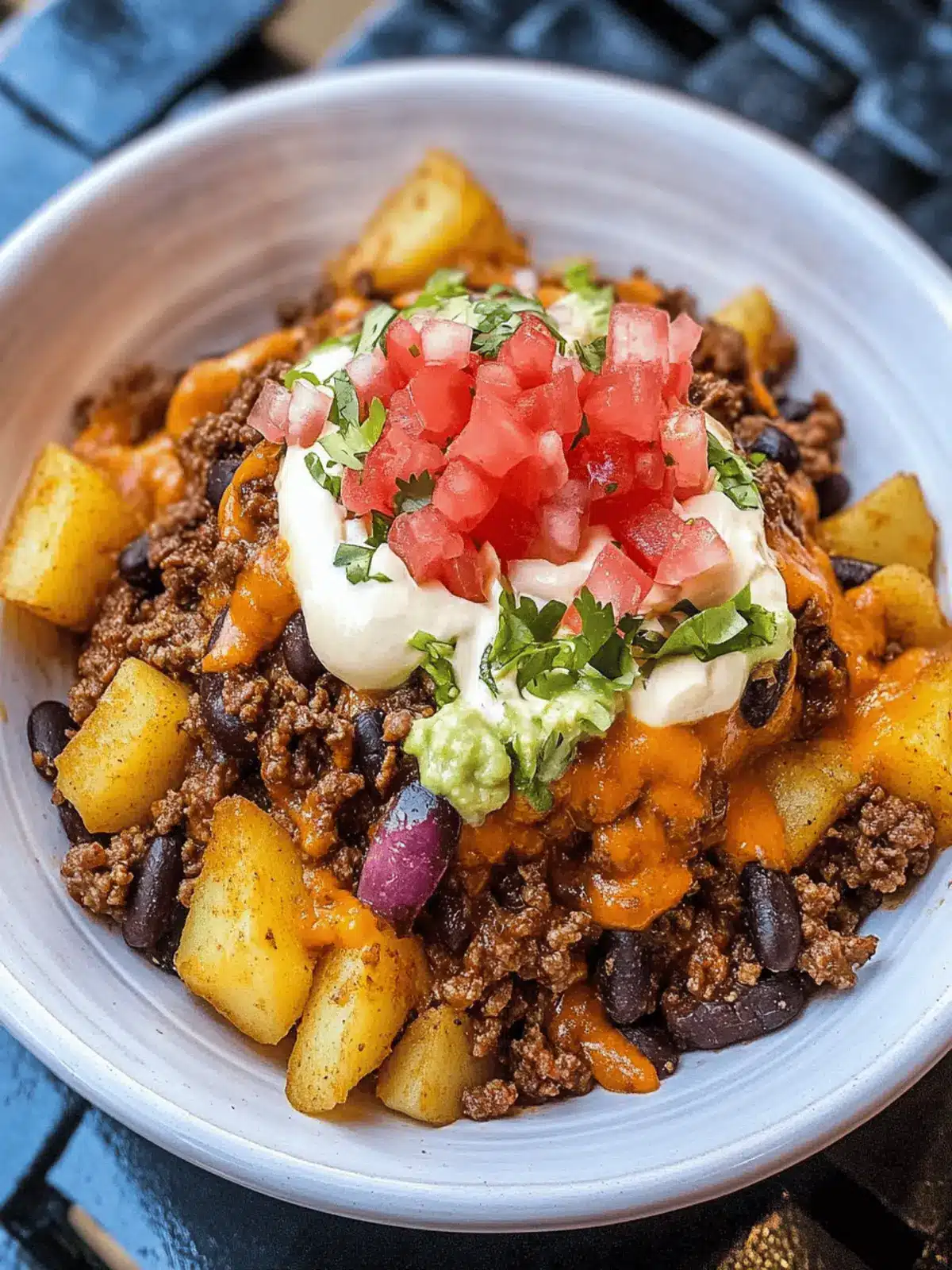 Ground Beef and Potato Taco Bowl