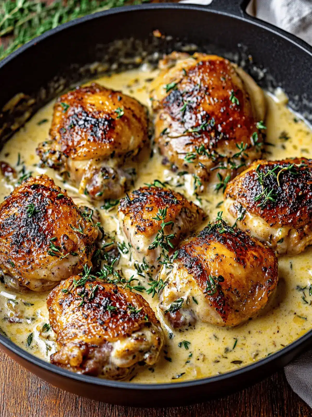 Creamy Garlic Herb Cajun Chicken Thighs