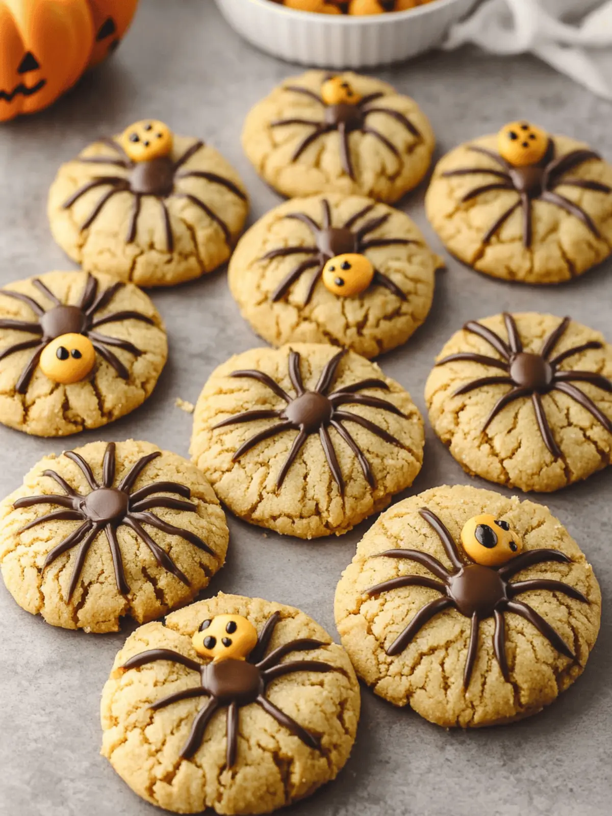 Peanut Butter Spider Halloween Cookies