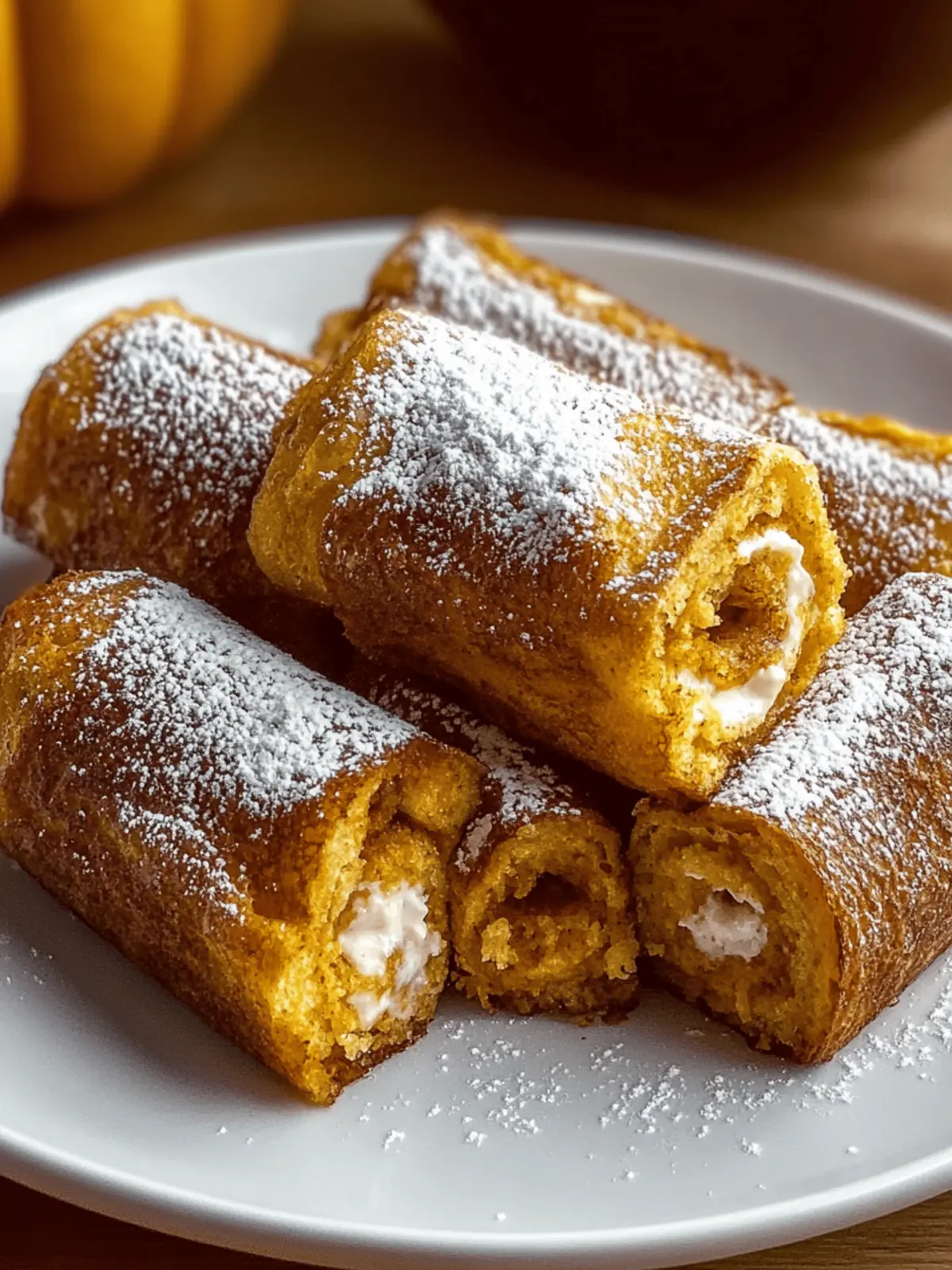 Pumpkin French Toast Roll-Ups