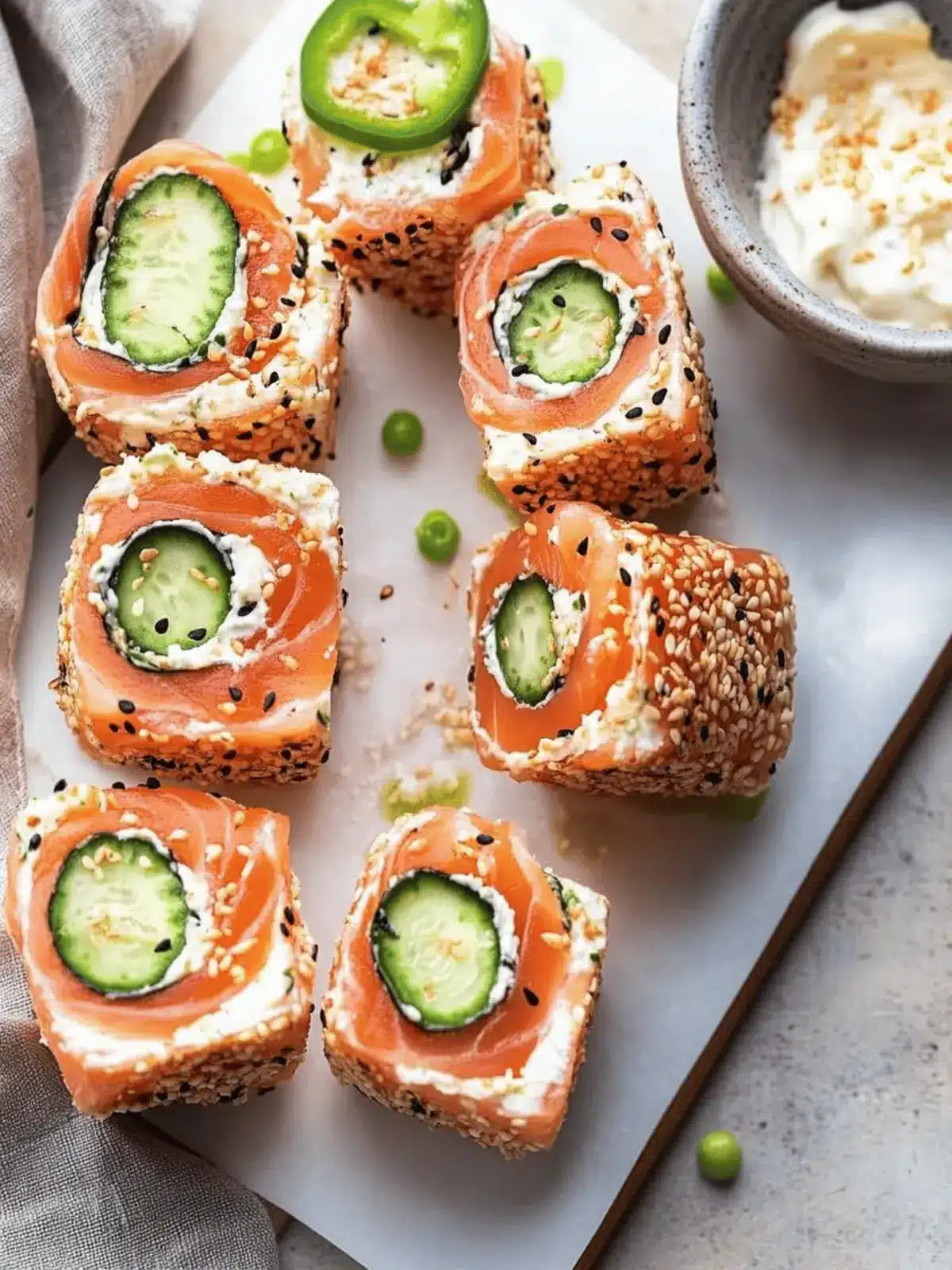 Smoked Salmon & Cream Cheese Roll-Ups