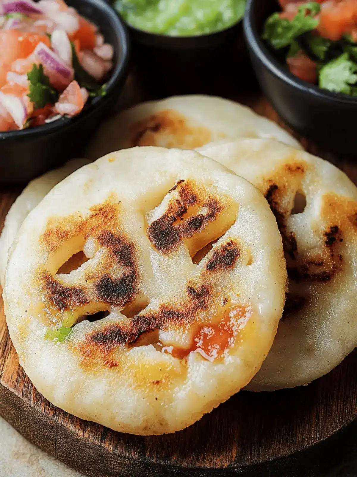 Pupusas with Curtido and Salsa Roja