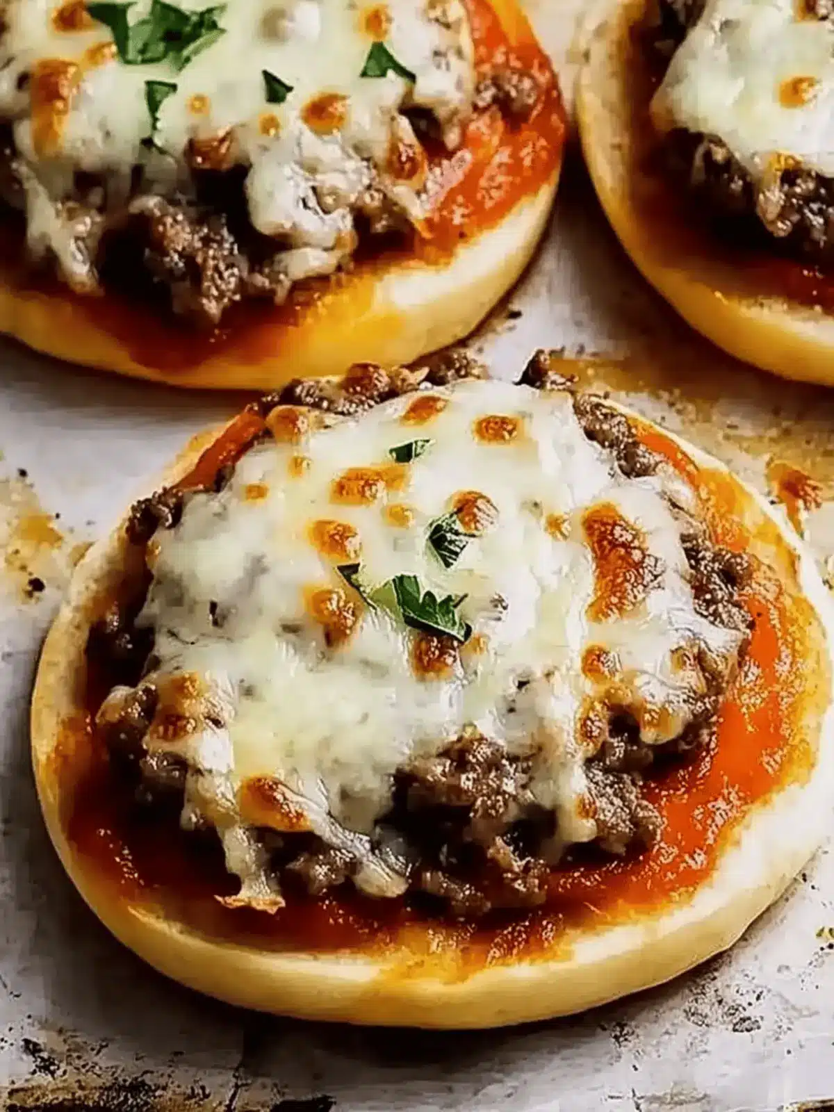 Open-Faced Pizza Burgers