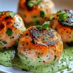 Salmon Balls with Creamy Avocado Sauce