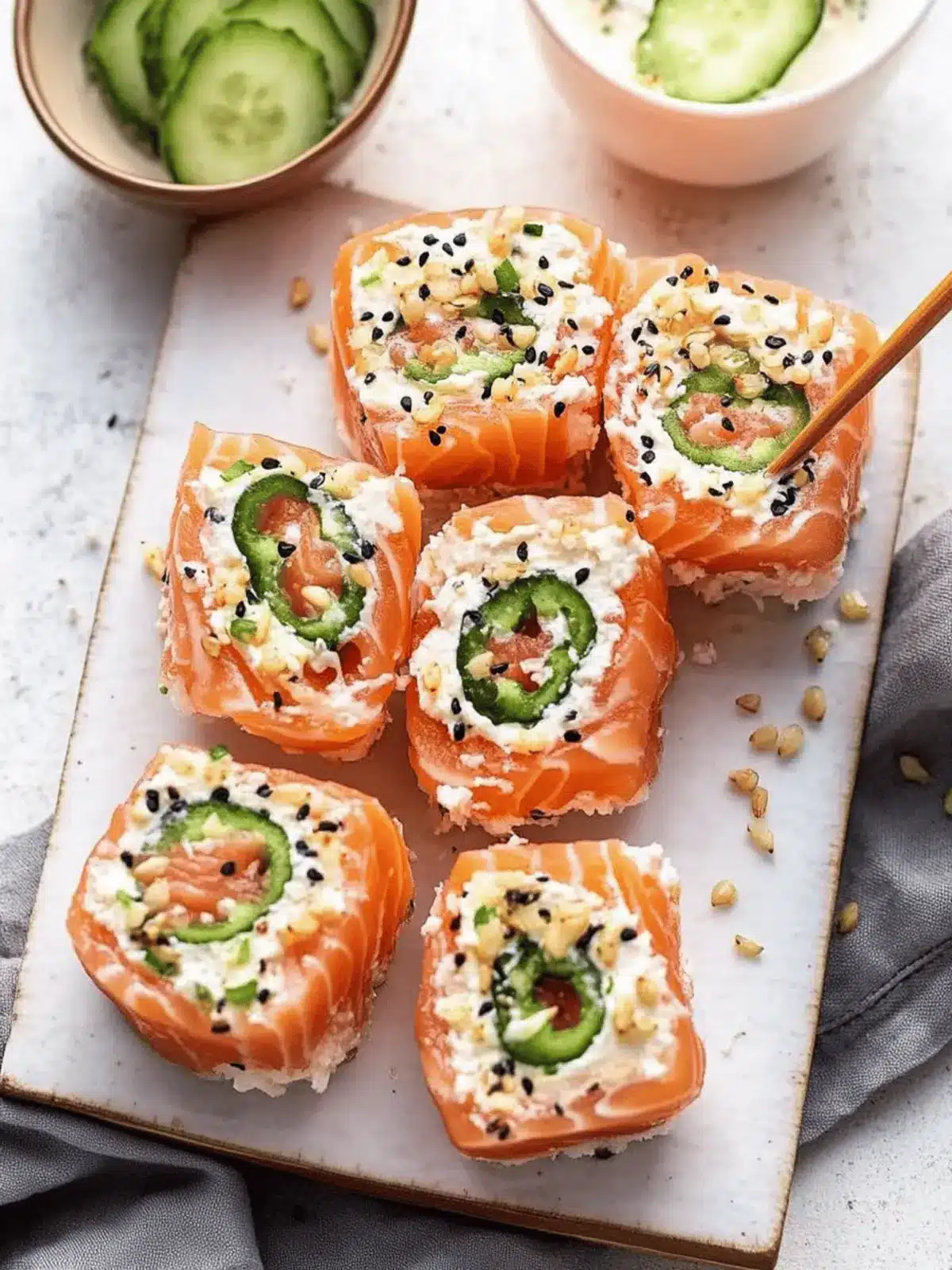 Smoked Salmon & Cream Cheese Roll-Ups