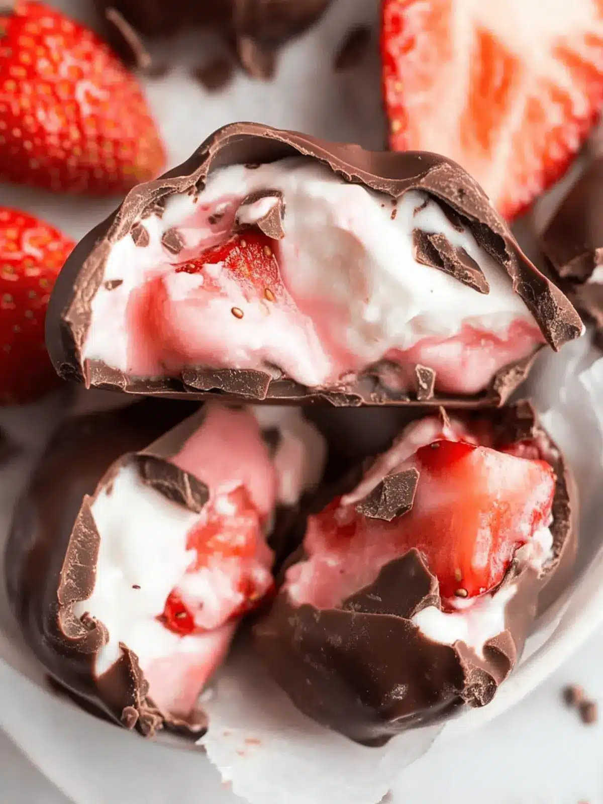Chocolate Strawberry Yogurt Clusters