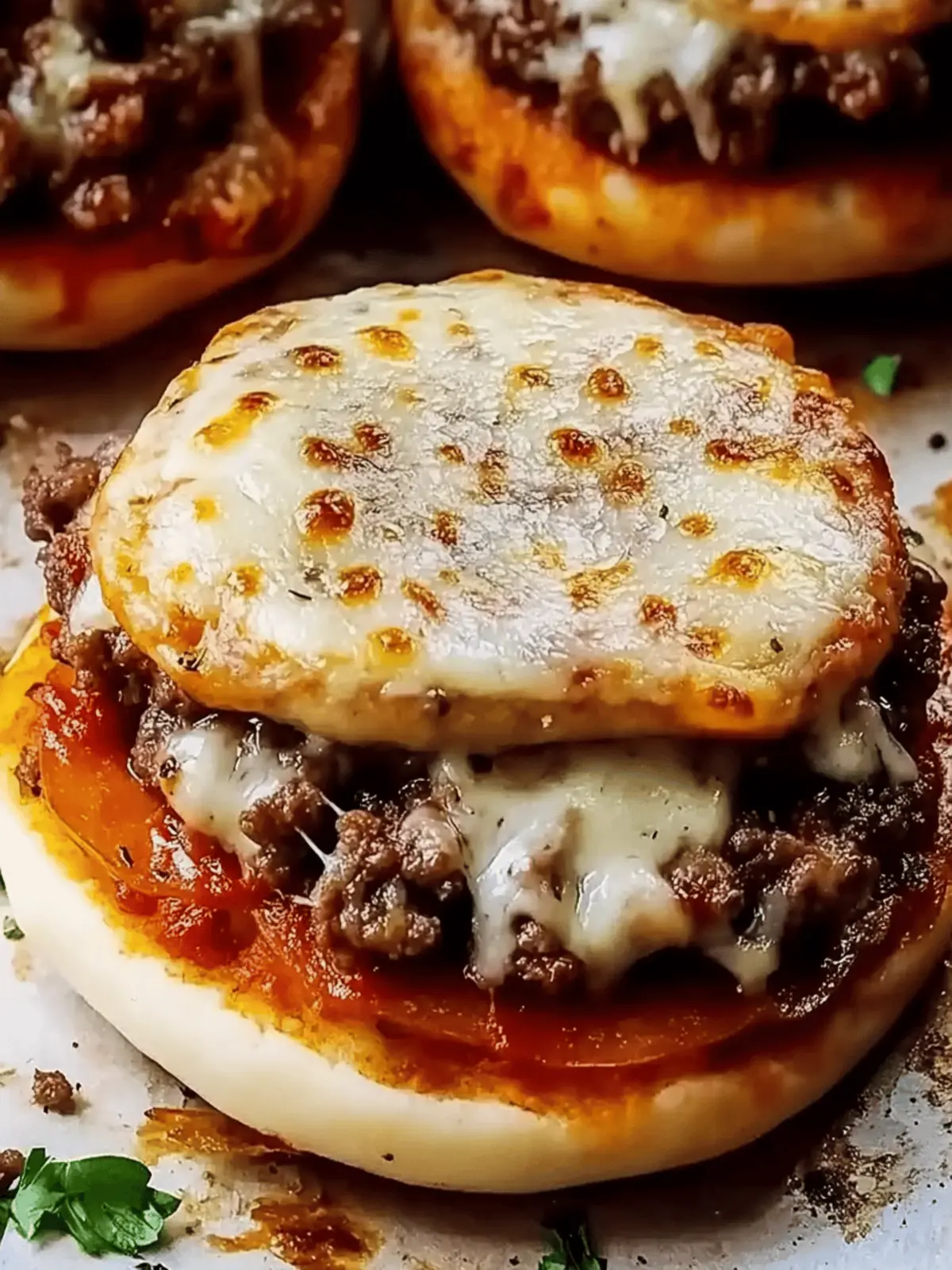 Open-Faced Pizza Burgers