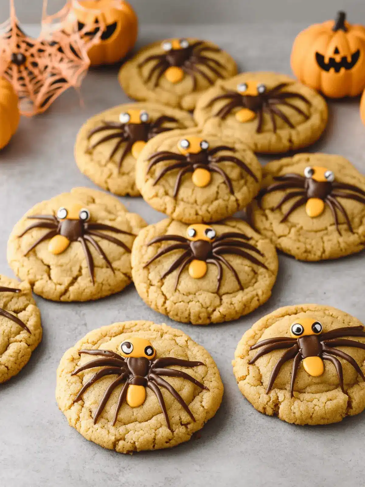 Peanut Butter Spider Halloween Cookies