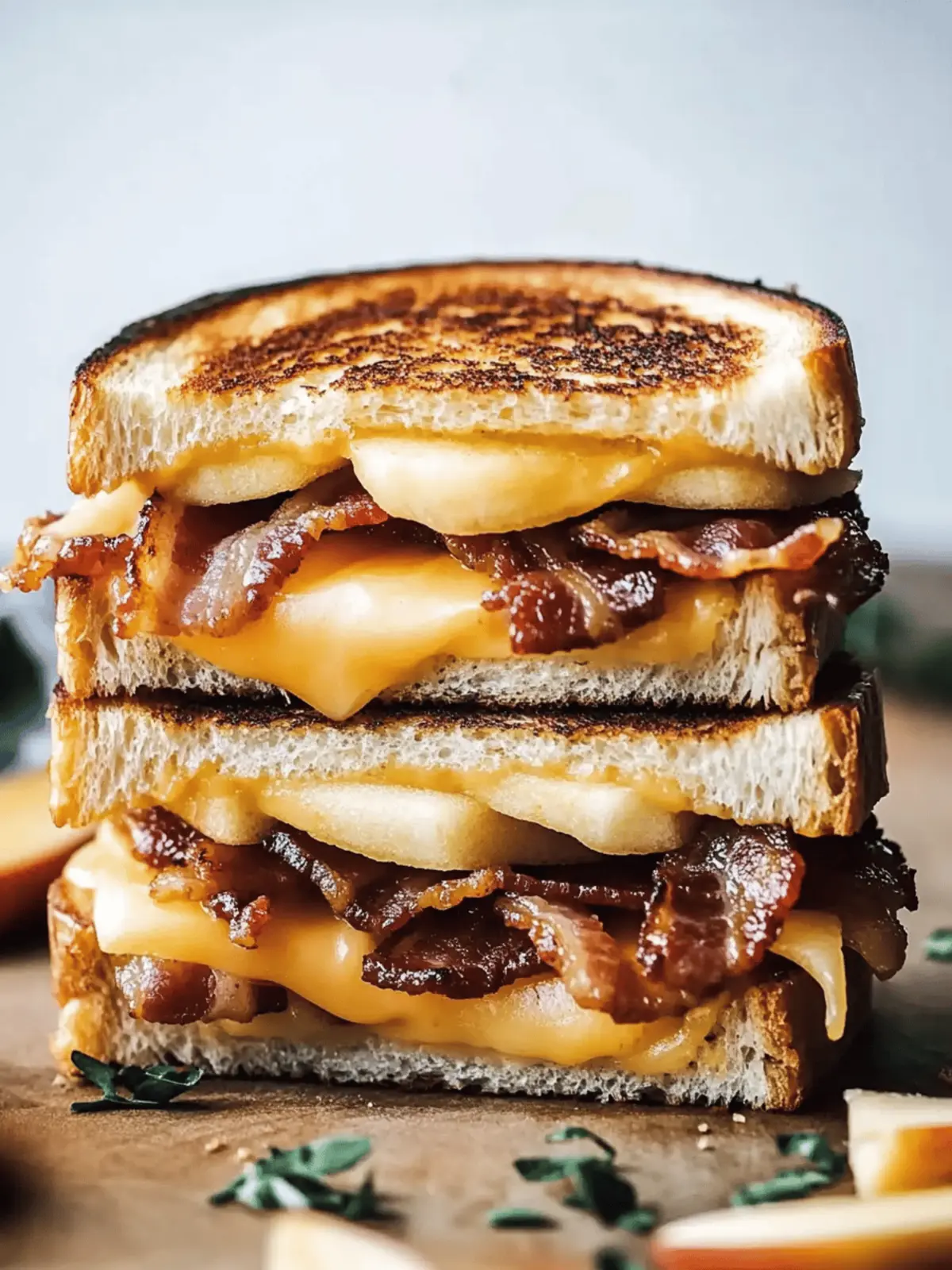Apple Bacon and Cheddar Grilled Cheese