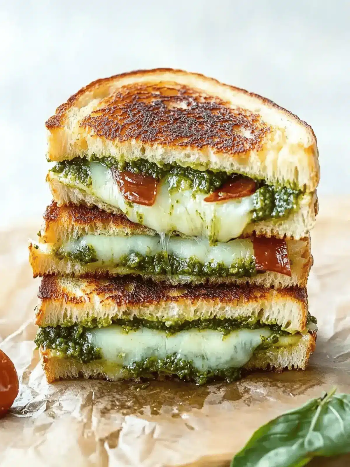 Sourdough Pesto Grilled Cheese