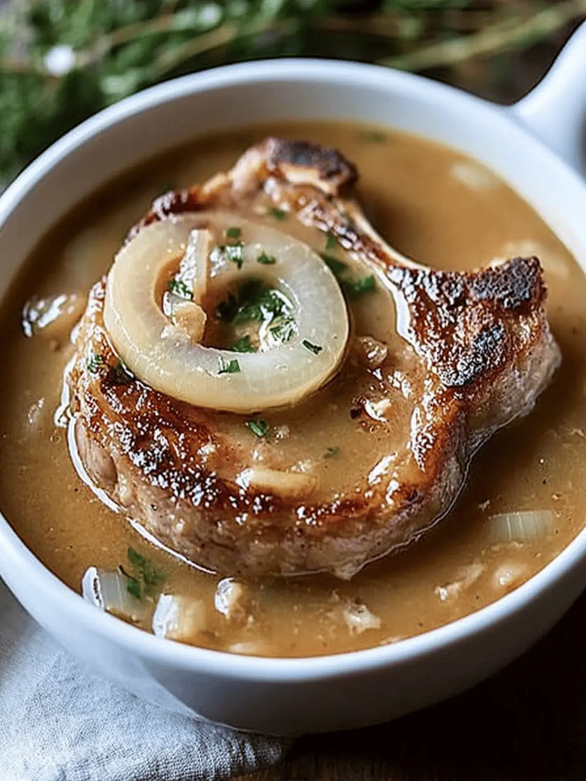 Crockpot Pork Chops with French Onion Soup