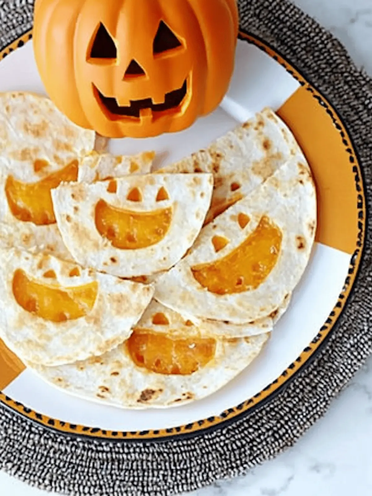 Jack o Lantern Quesadillas