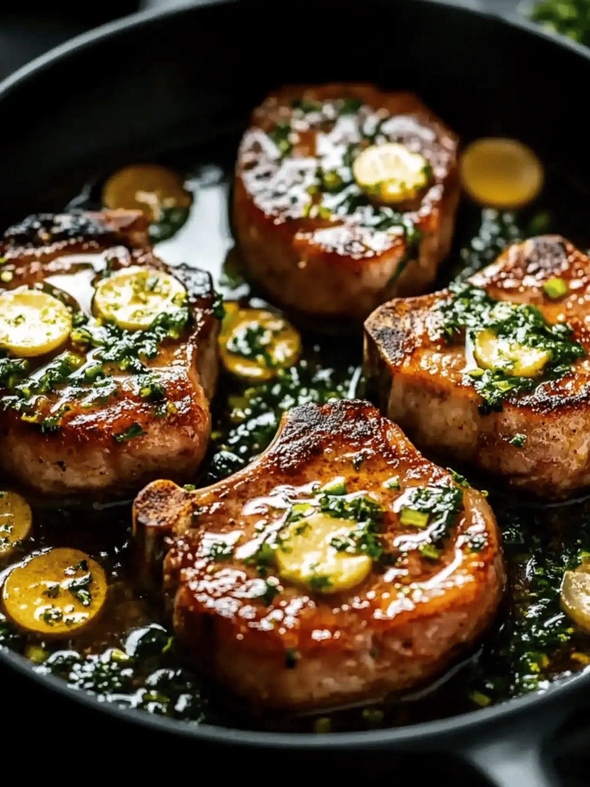 Garlic Butter Pan Seared Pork Chops