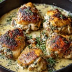 Creamy Garlic Herb Cajun Chicken Thighs