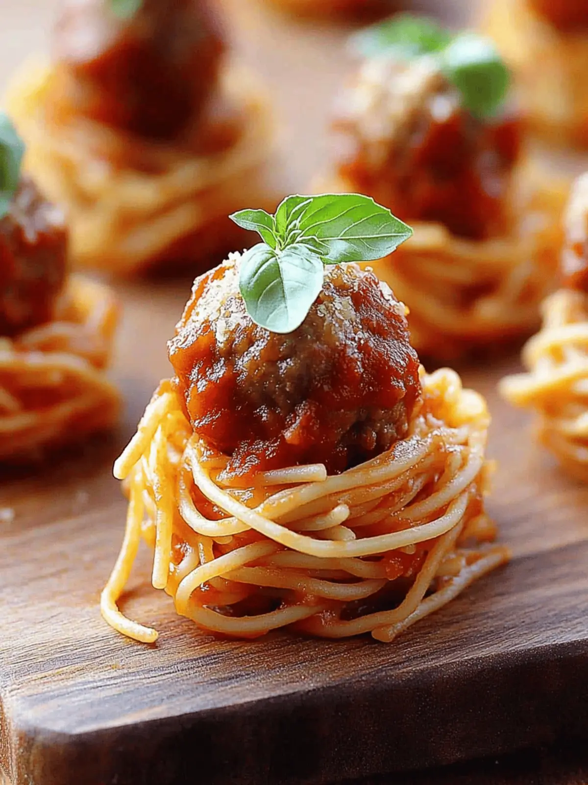 Mini Spaghetti and Meatball Bites