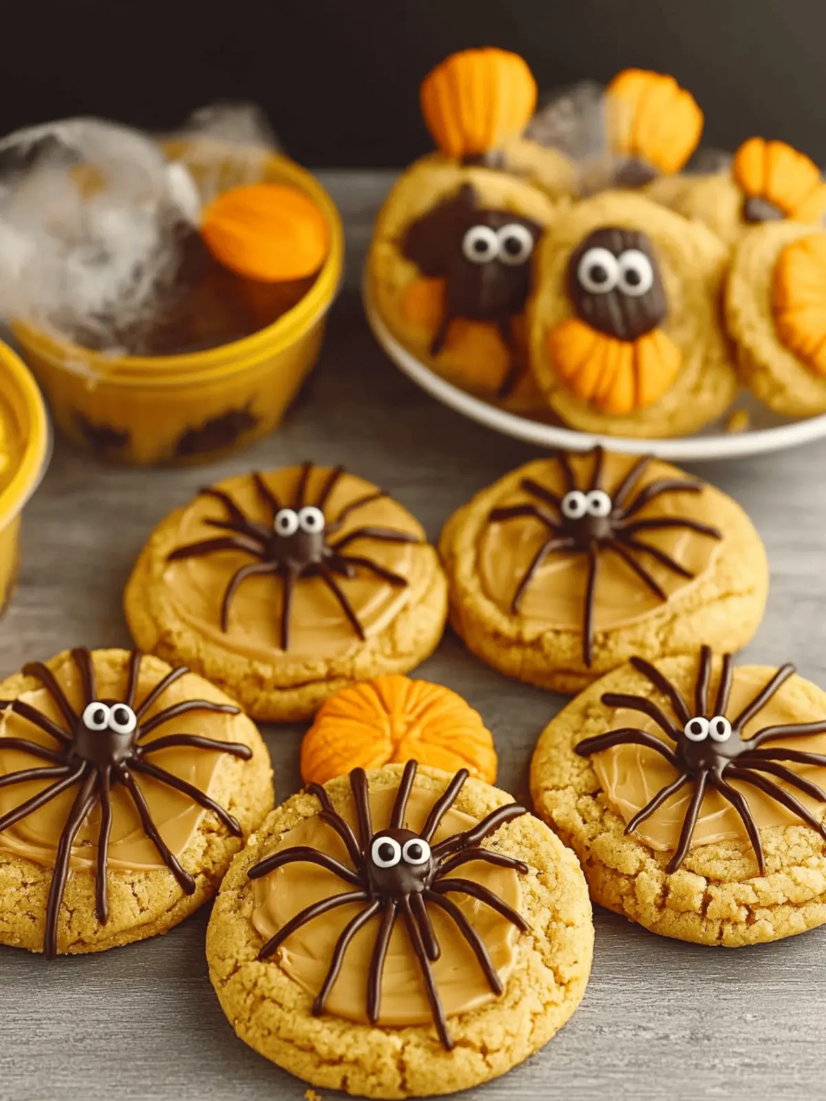Peanut Butter Spider Halloween Cookies