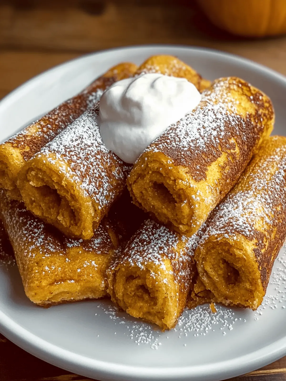 Pumpkin French Toast Roll-Ups