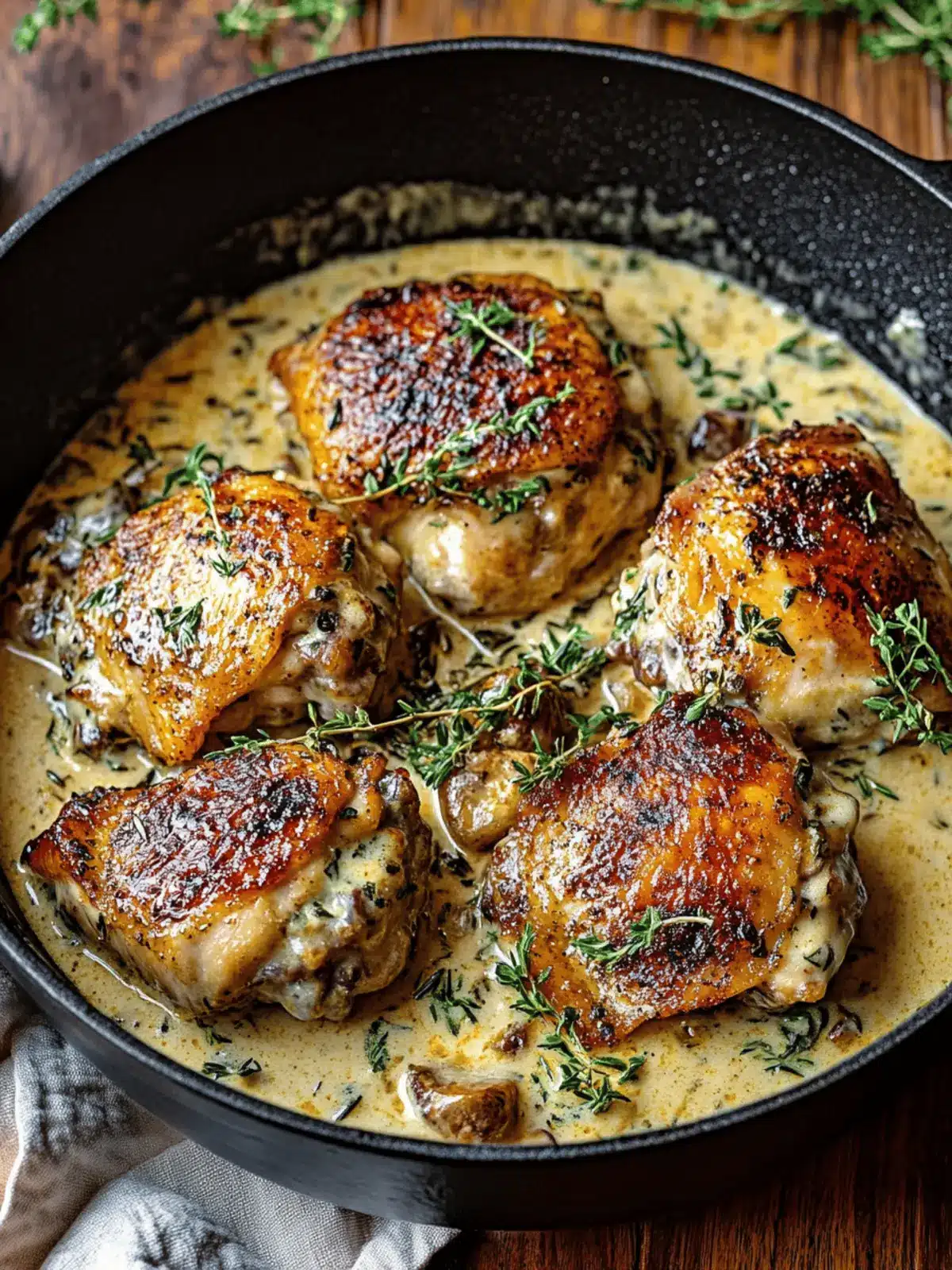Creamy Garlic Herb Cajun Chicken Thighs