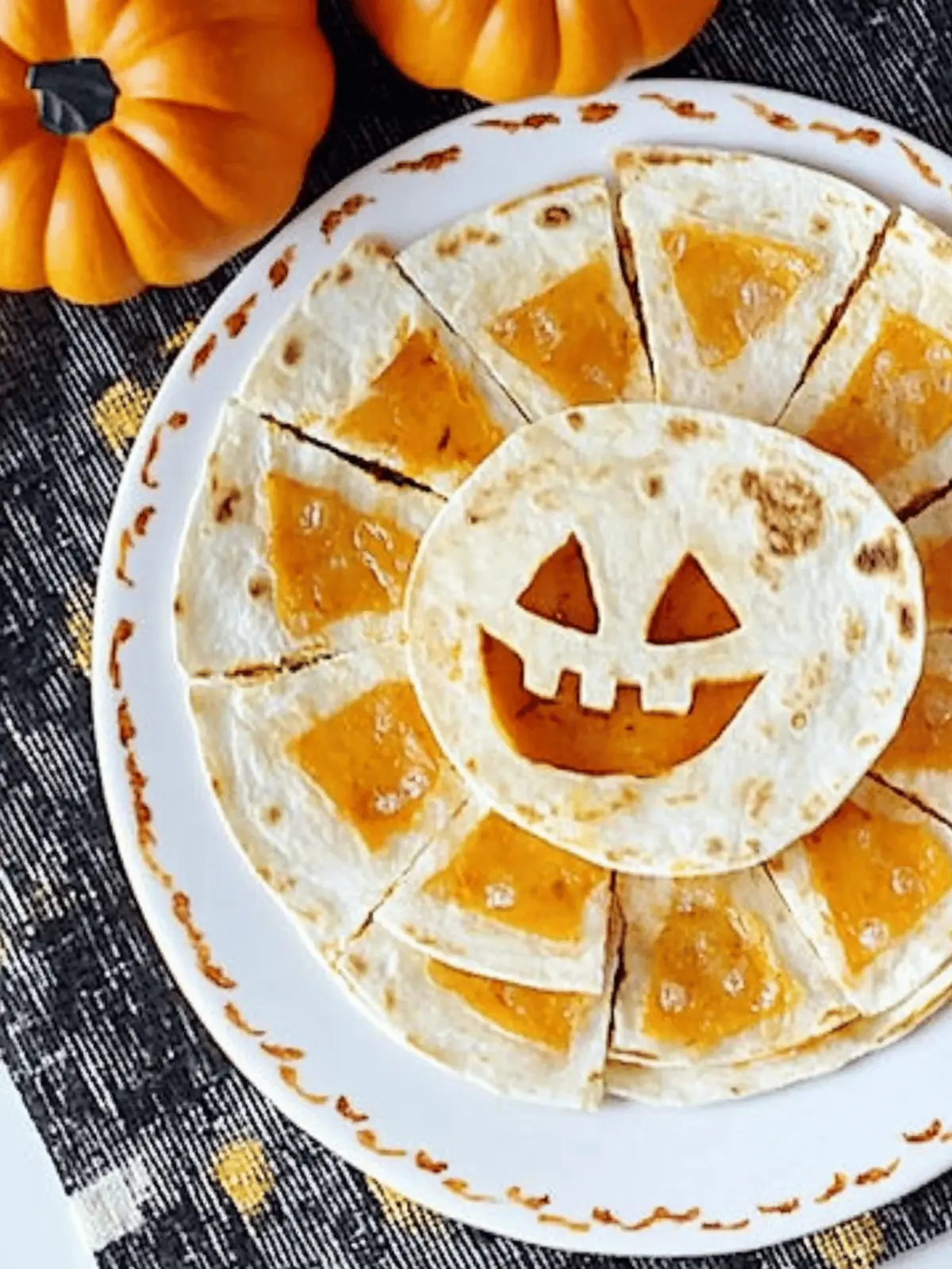 Jack o Lantern Quesadillas