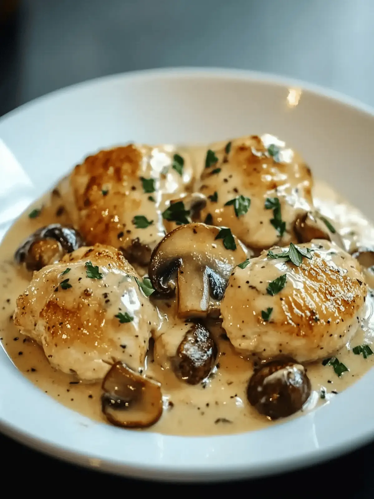 Creamy Garlic Mushroom Chicken Thighs