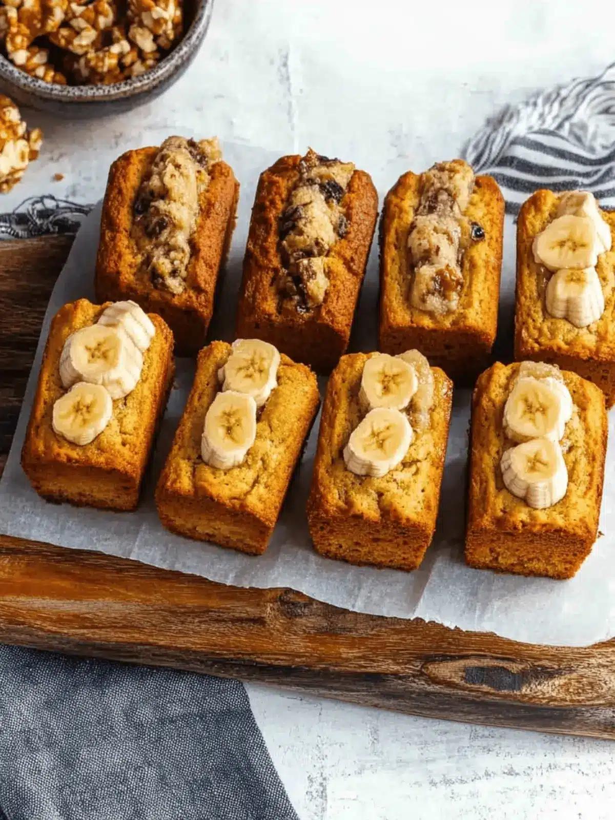 Mini Banana Bread Loaf Cakes