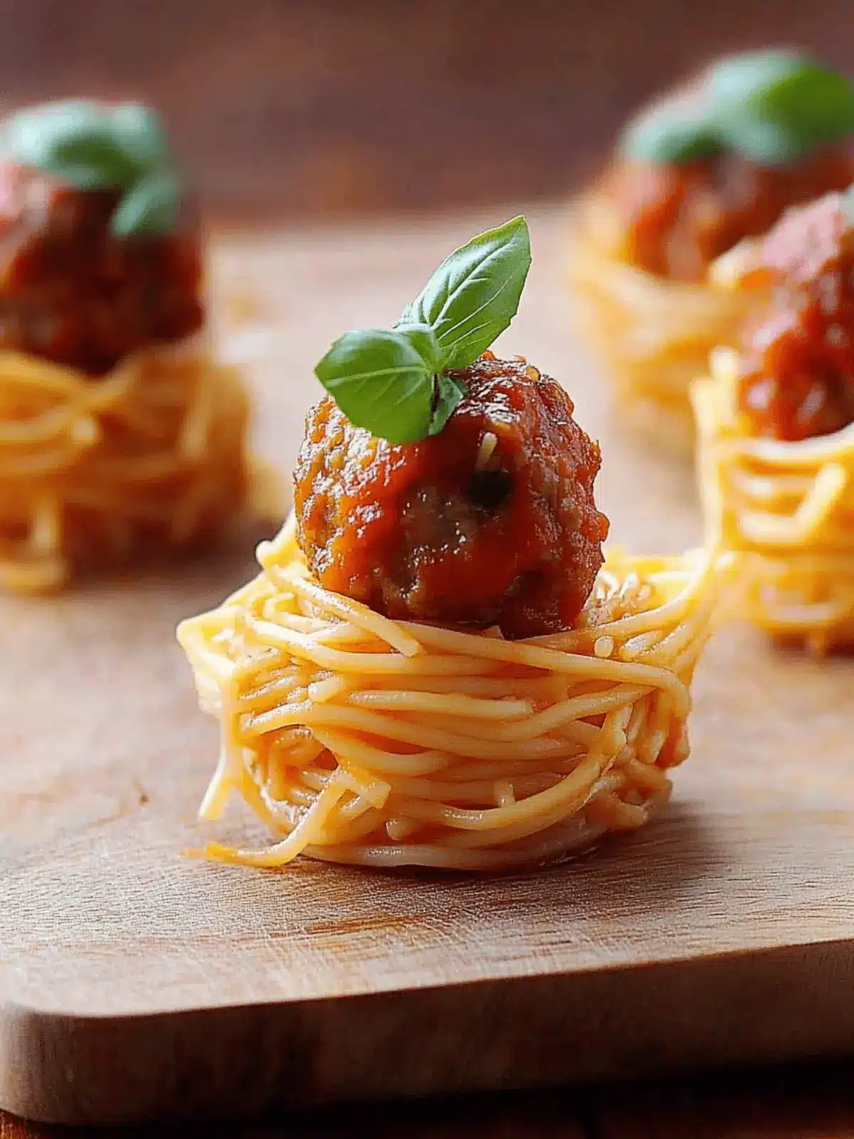 Mini Spaghetti and Meatball Bites