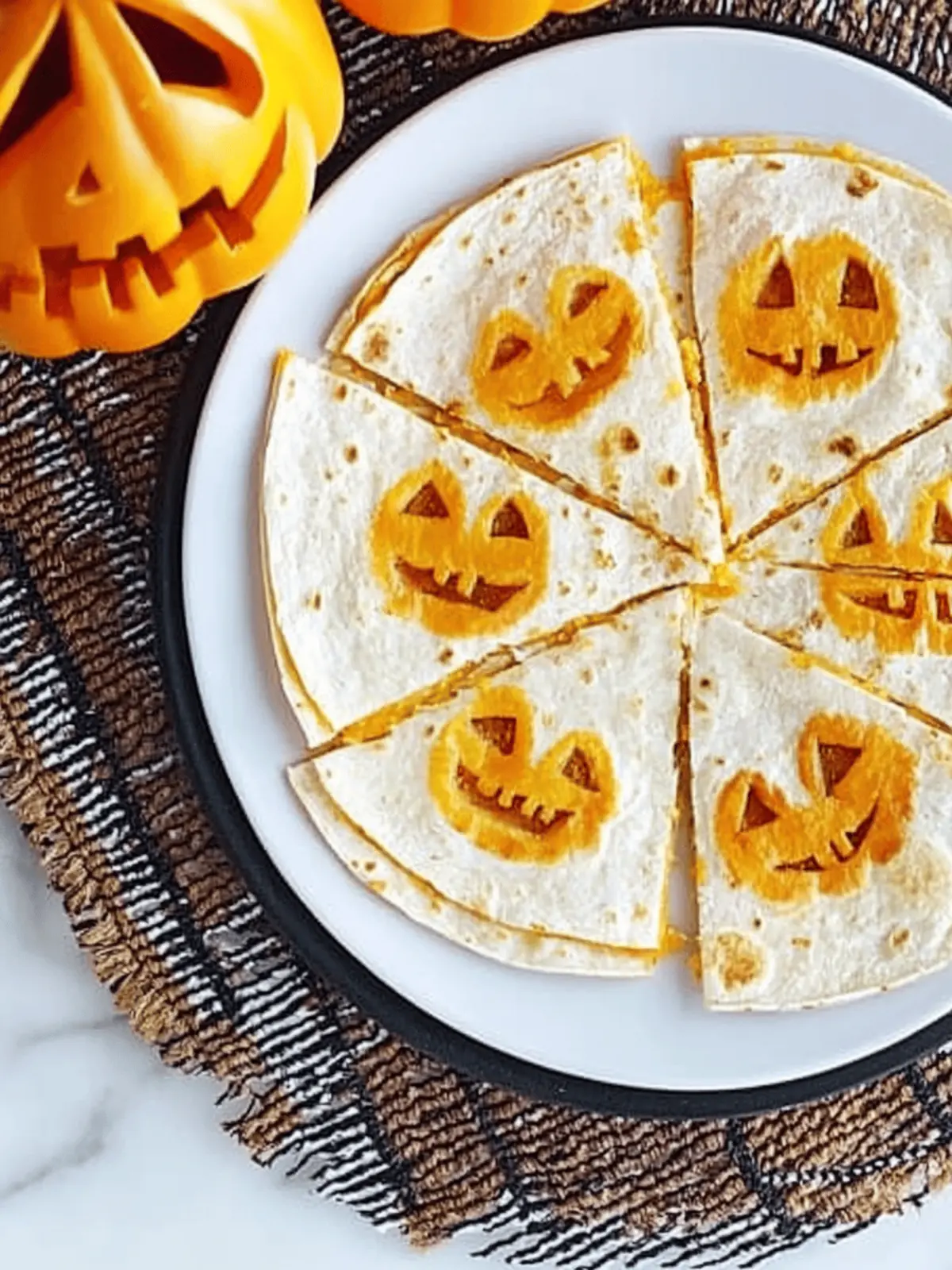 Jack o Lantern Quesadillas